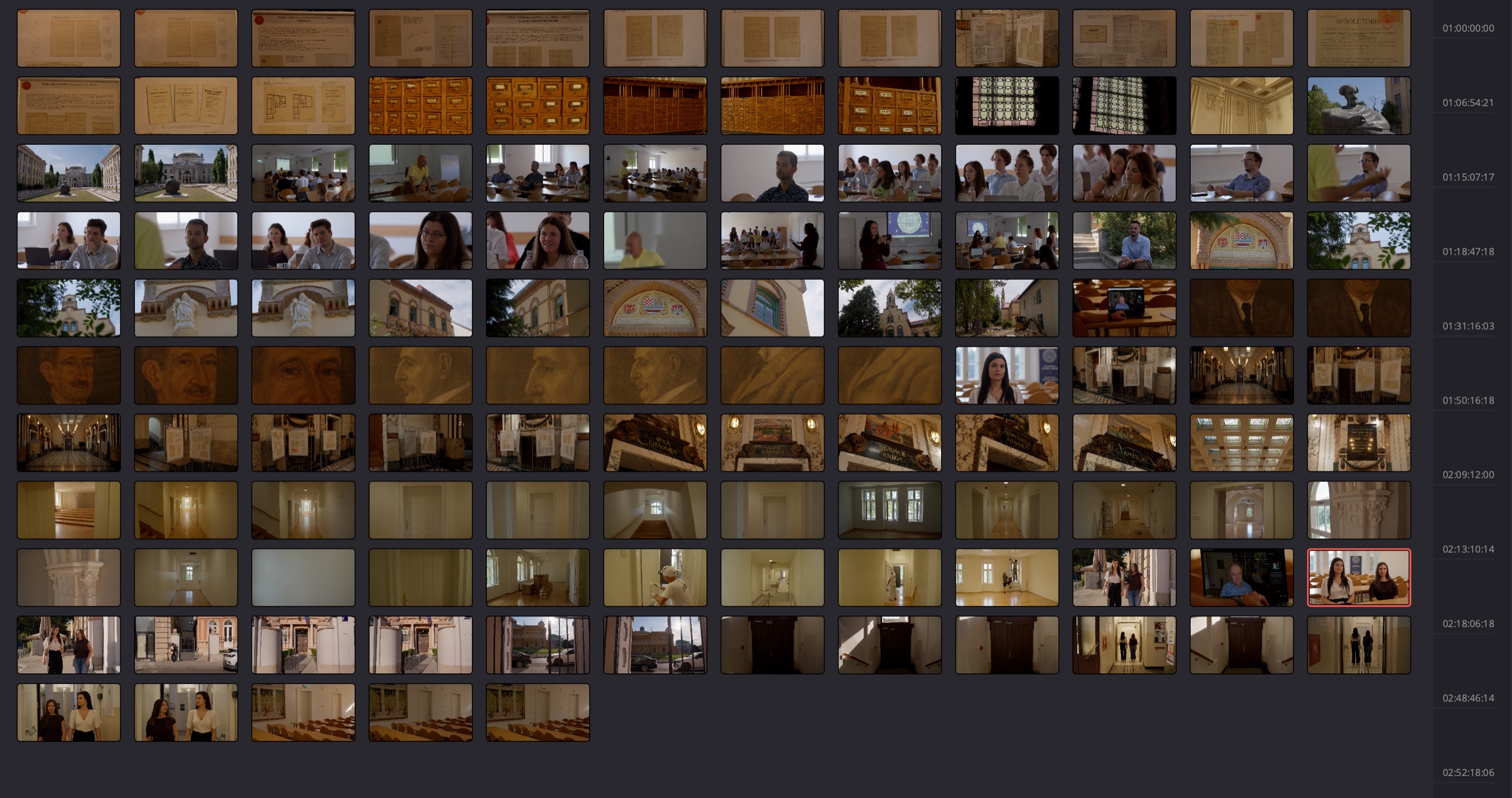 Pixel Deck DIT contact sheet with clip thumbnails